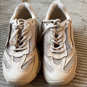 Steve Madden Cream Mesh Sneakers